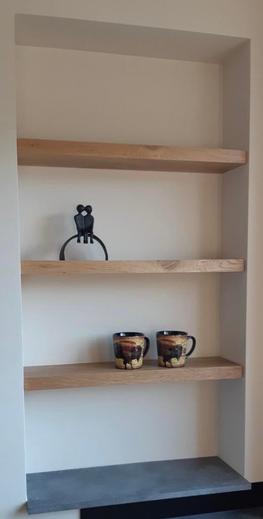 🪵RUSTIEK Massief eiken wandplank - verlichting - boomstam, Ophalen of Verzenden, Nieuw