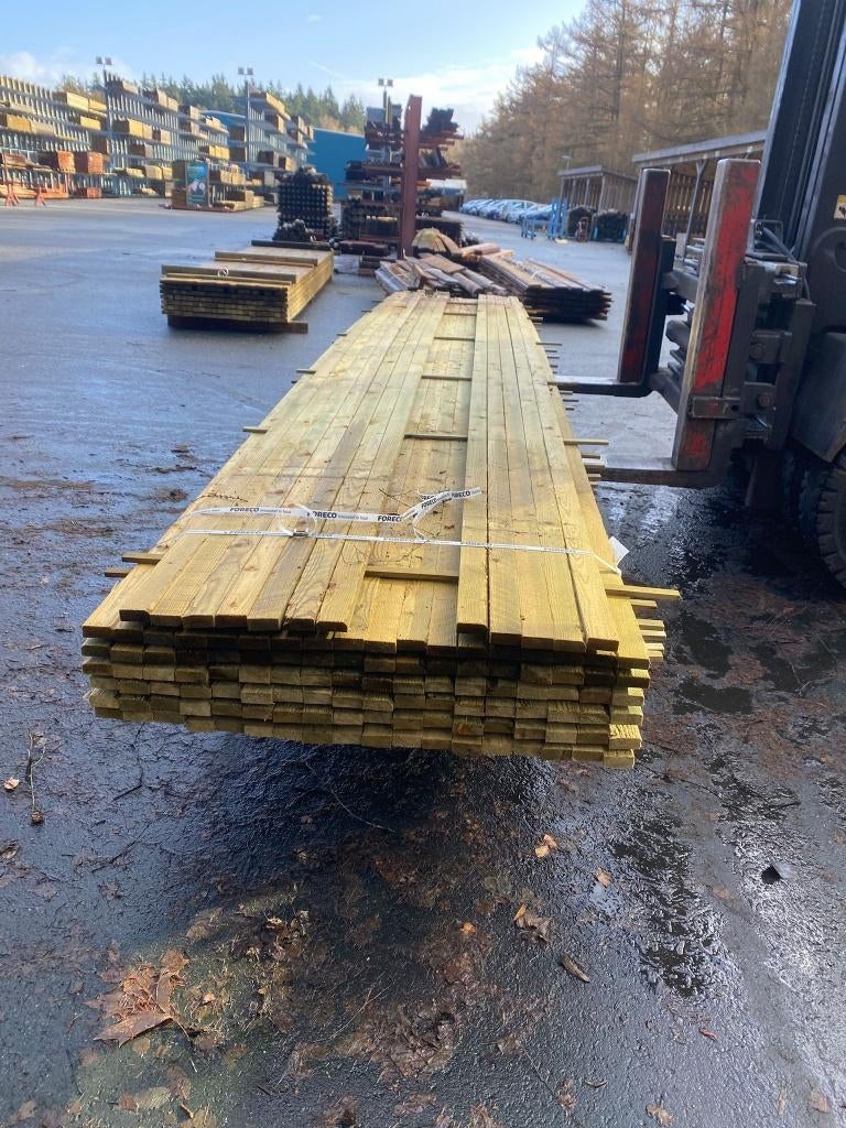 Vuren panlat, groen geimpregneerd 22x50 480cm Nr. 671, Ophalen, Nieuw, Minder dan 180 cm, Balken