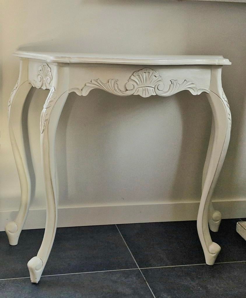 Gebroken witte barok console tafel Louis XV shabby chic, Huis en Inrichting, Ophalen