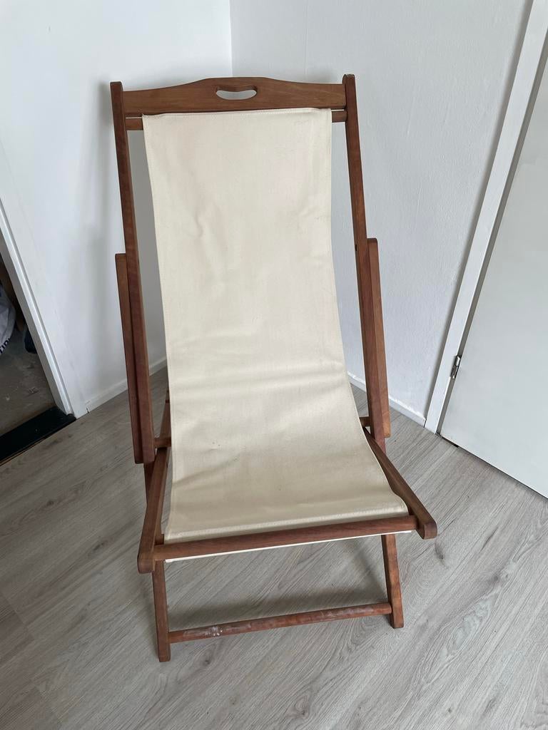 Houten strandstoel / tuinstoel, inklapbaar, Ophalen, Gebruikt, Hout, Inklapbaar