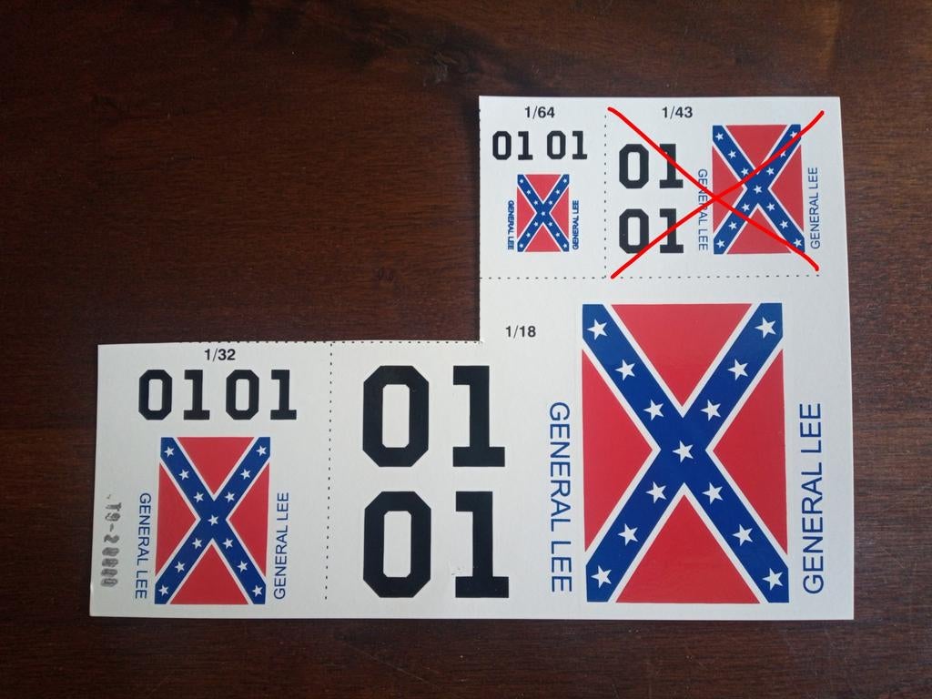 Waterslide decals General Lee/Dukes of Hazzard, Ophalen of Verzenden