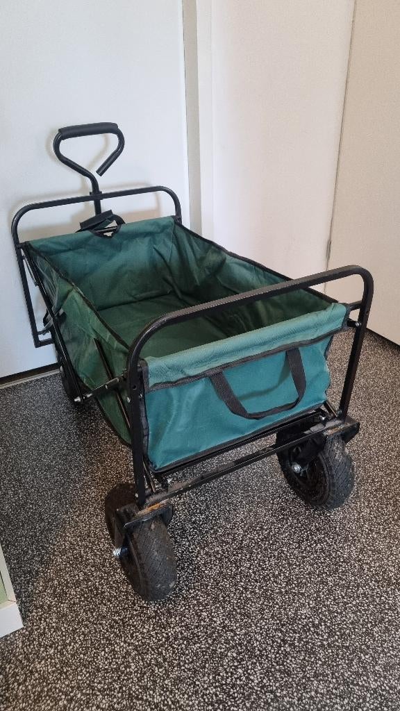 Bolderkar opvouwbaar met LUCHTbanden en huifje, Ophalen, Opvouwbaar, Zo goed als nieuw