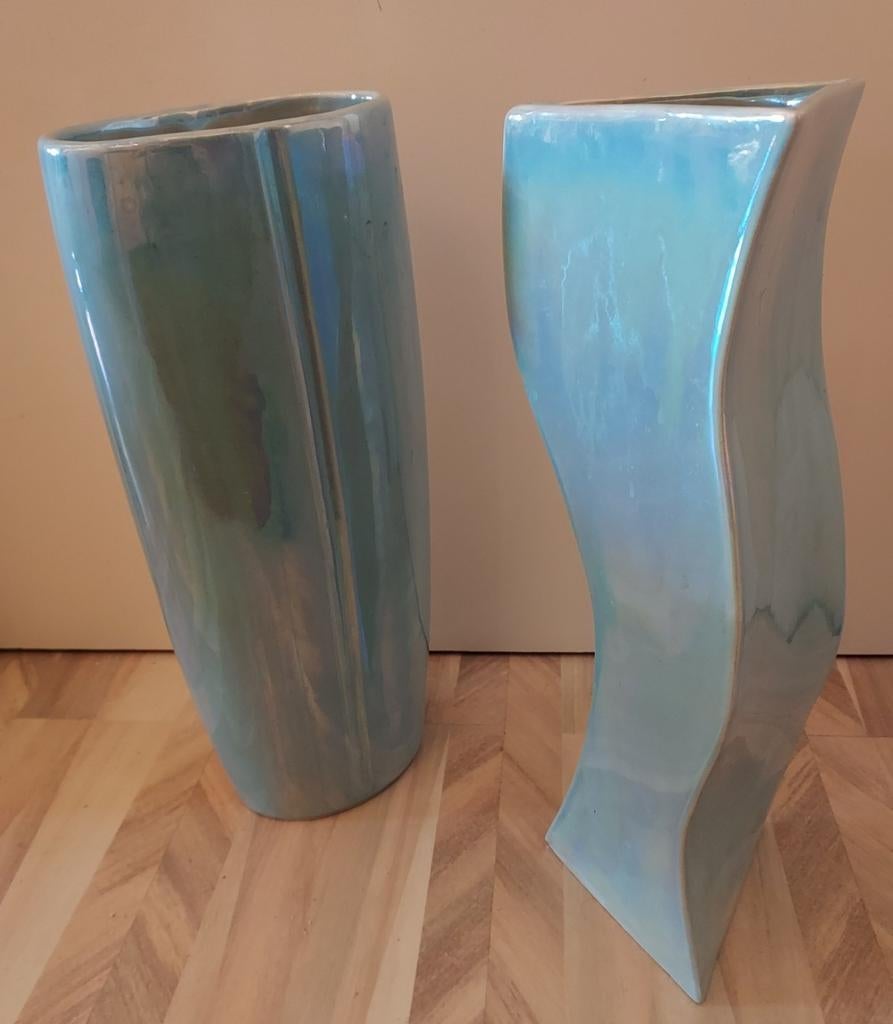 Twee design vazen Ecri Living 40cm hoog, Ophalen, Overige kleuren, Aardewerk of Porselein, Zo goed als nieuw