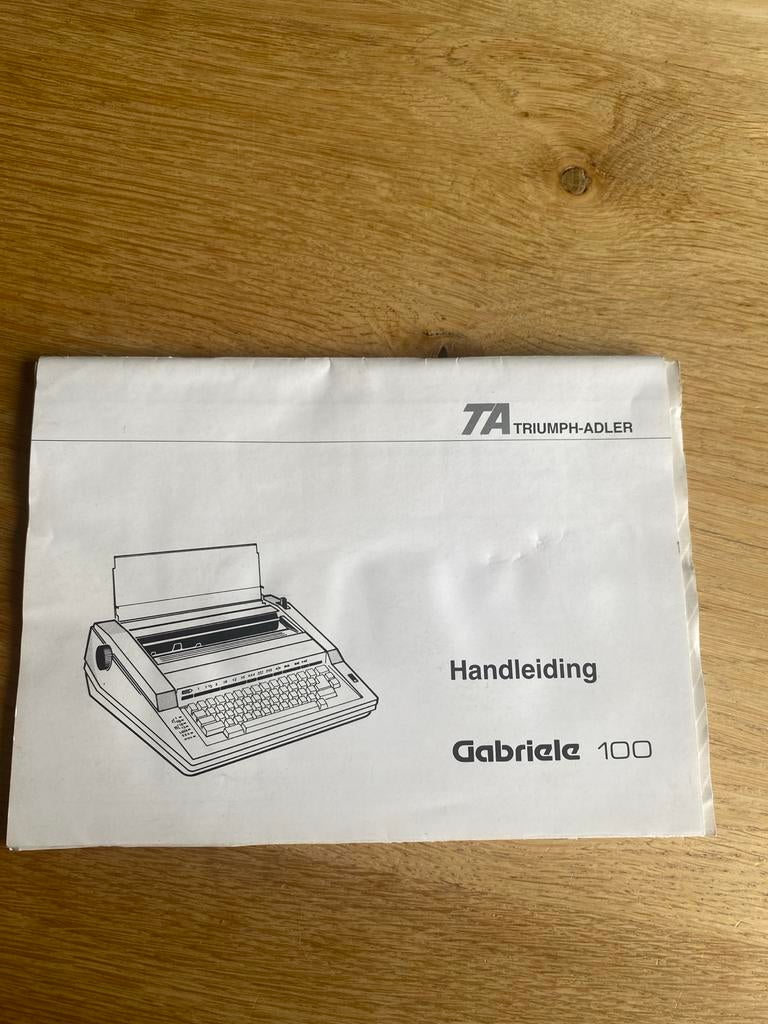 Handleiding elektronische schrijfmachine TA Gabriele 100, Ophalen of Verzenden