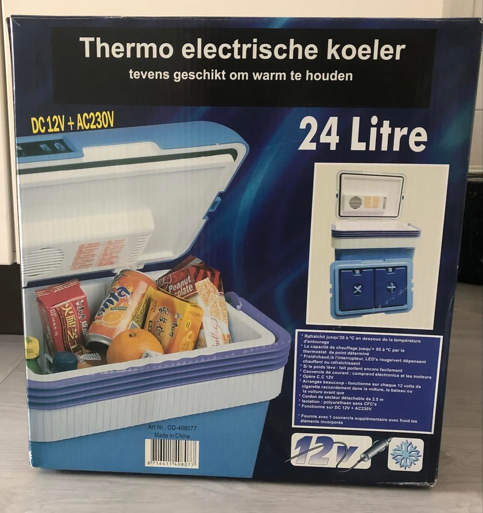 Thermo Elektrische Koel/Warmhoudbox 24 Liter - DC12V/AC230V, Ophalen, Zo goed als nieuw, Koelbox, Elektrisch
