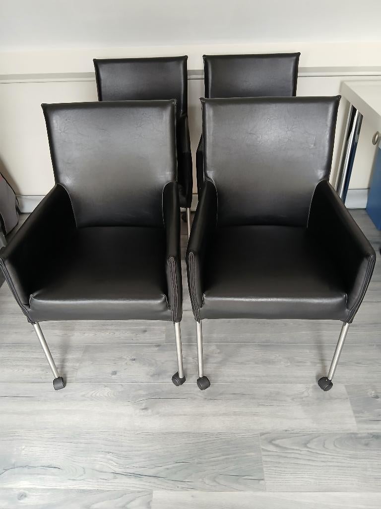 Eetkamerstoelen, Huis en Inrichting, Stoelen, Ophalen, Overige materialen, Gebruikt, Zwart