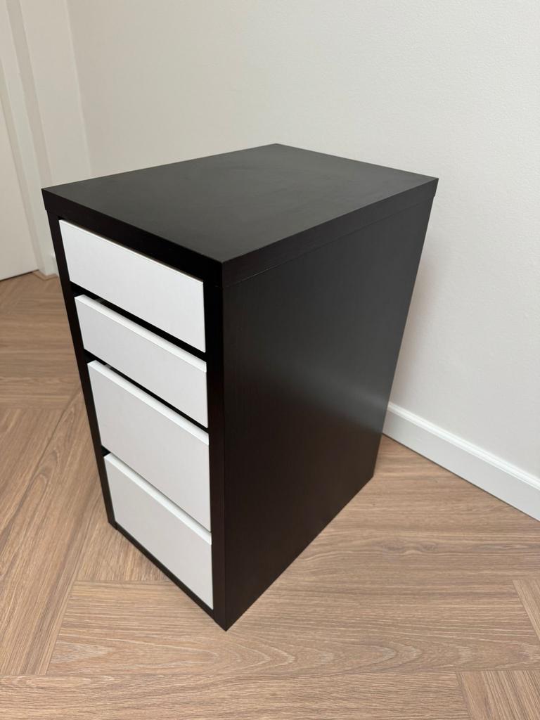 Moderne Ladenkast Zwart met Witte Lades - Perfect voor Opber, Ophalen, Minder dan 50 cm, Gebruikt, 100 tot 150 cm