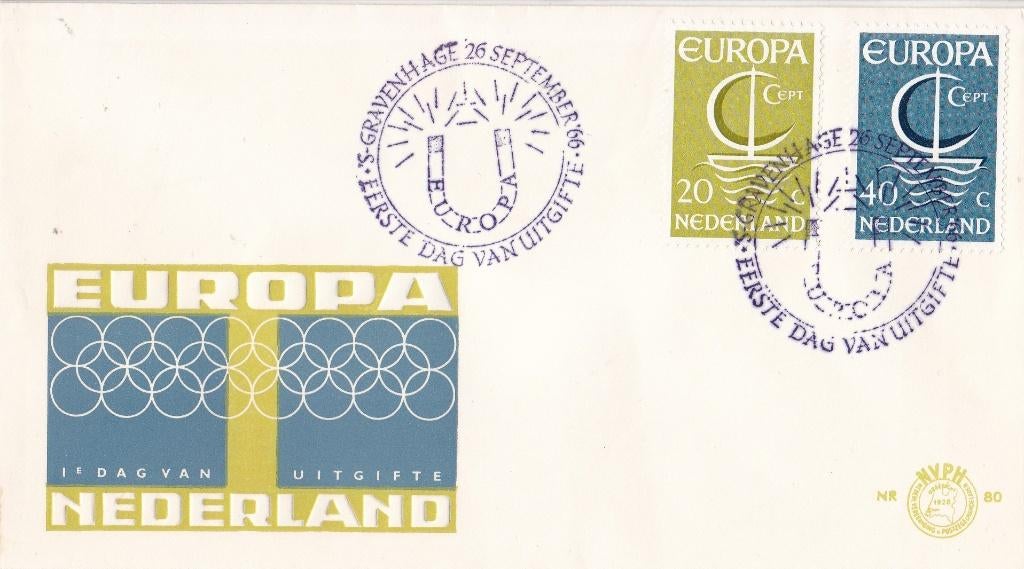 Nederland FDC E80 – Europa/CEPT – NVPH 868-869, Verzenden, Onbeschreven, Nederland