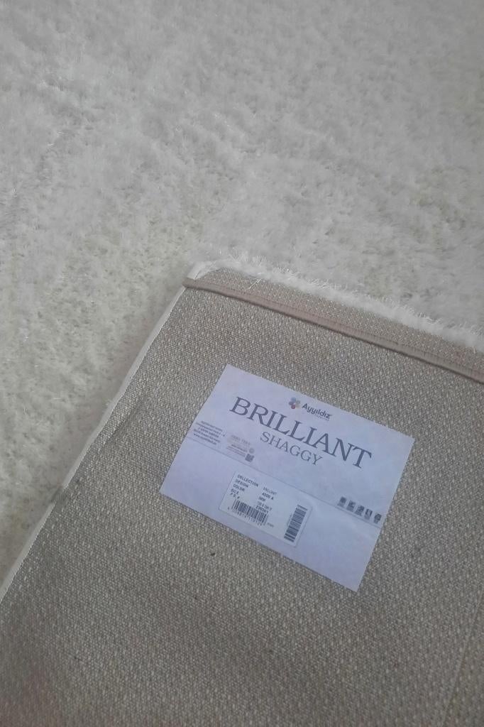 Luxe hoogpolig vloerkleed Shaggy Brilliant Snow 200 x 290 cm, Ophalen, Wit, 200 cm of meer, Rechthoekig