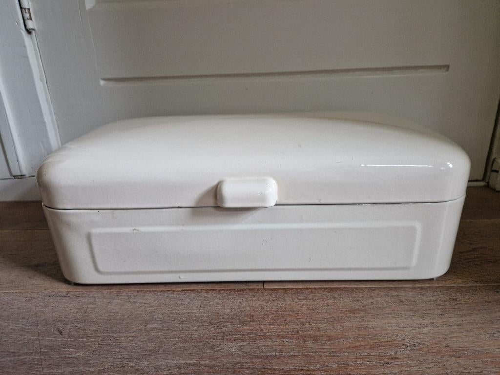 Wit emaille broodtrommel., Ophalen of Verzenden