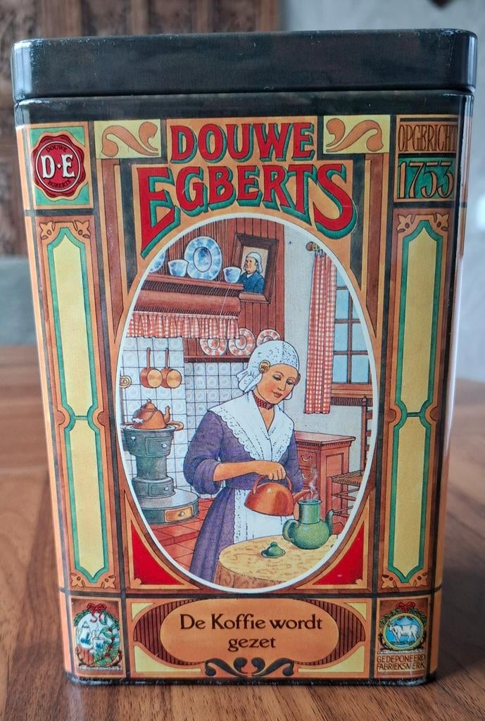 Vintage Douwe Egberts Blik, Verzamelen, Blikken, Ophalen of Verzenden, Gebruikt, Koffie, Douwe Egberts