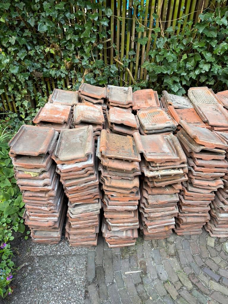Rood/oranje tuile du nord dakpan en nokvorsten, Ophalen, Steen of Klei, Zo goed als nieuw, 15 m² of meer