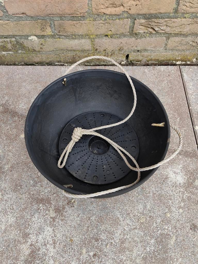 Bloempott / anthraciet, Kunststof, Rond, Zo goed als nieuw, Minder dan 40 cm