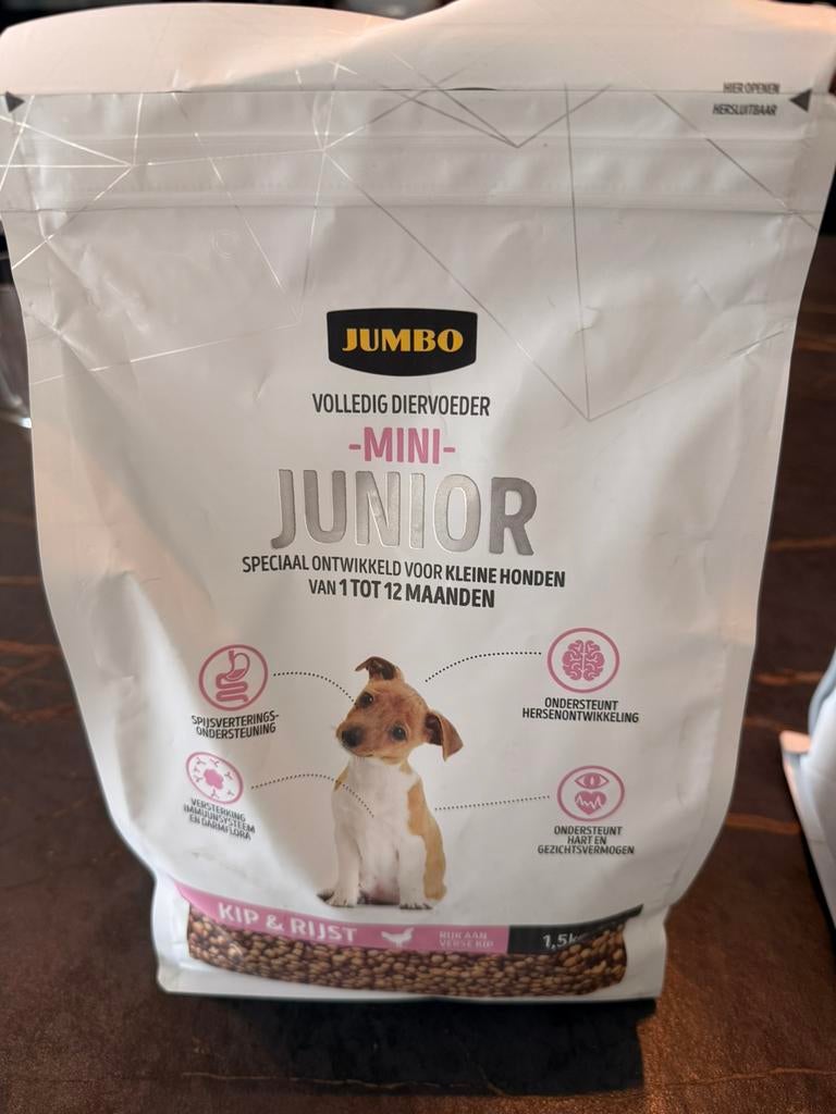 Jumbo hondenvoer junior 1-12 mnd gratis, Ophalen, Hond