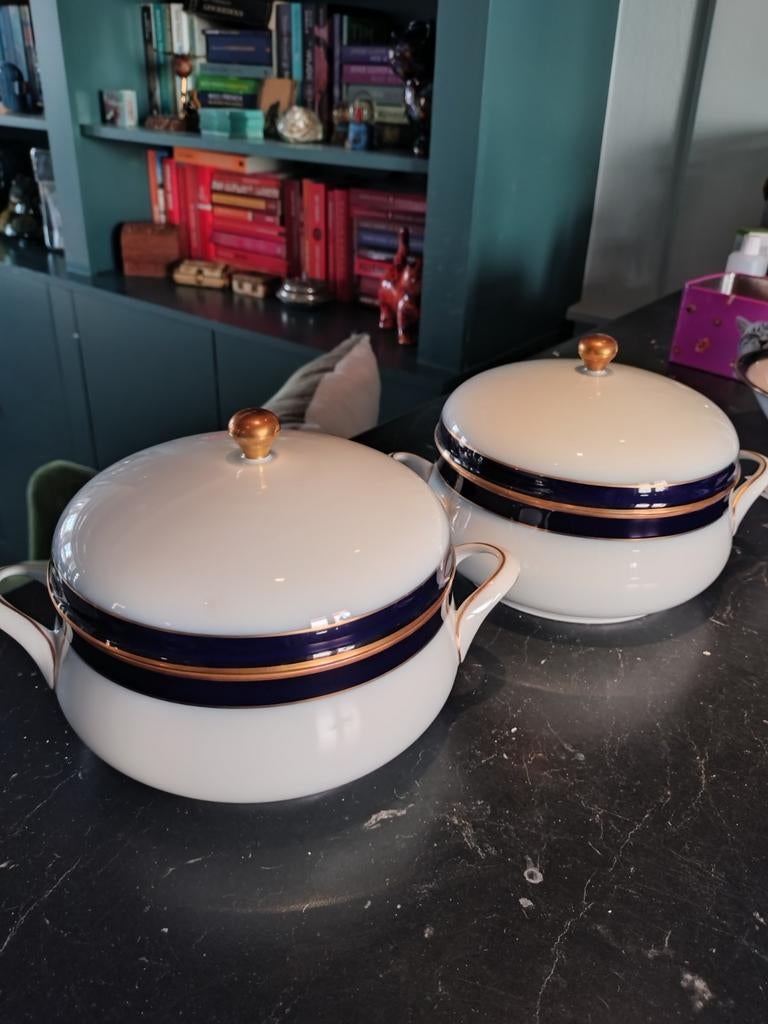 Hutschenreuther Olivia 63 terrine kobalt blauw goud, Ophalen