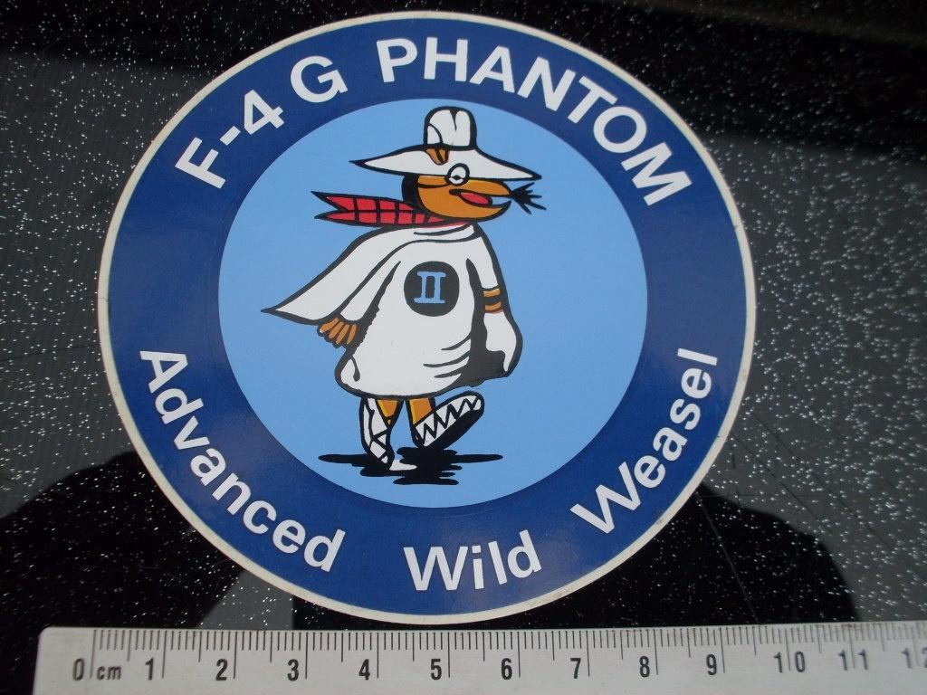 sticker F-4 G phanton advanced wild weasel logo embleem, Verzenden, Zo goed als nieuw, Bedrijf of Vereniging