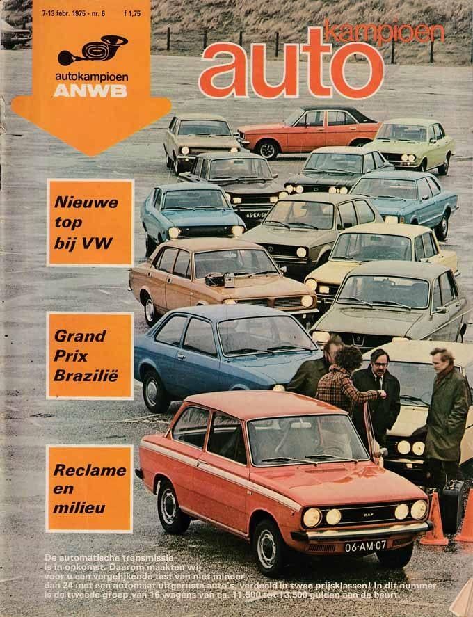Autokampioen 6 1975 : VW Golf S - Daf 66 Marathon - Simca, Ophalen of Verzenden, Gelezen, Algemeen