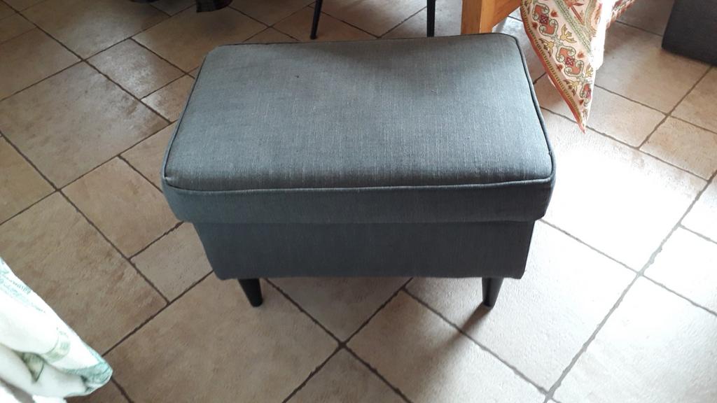 Ikea Strandmon poef / hocker grijs, Minder dan 50 cm, Gebruikt, Minder dan 50 cm, Ophalen of Verzenden