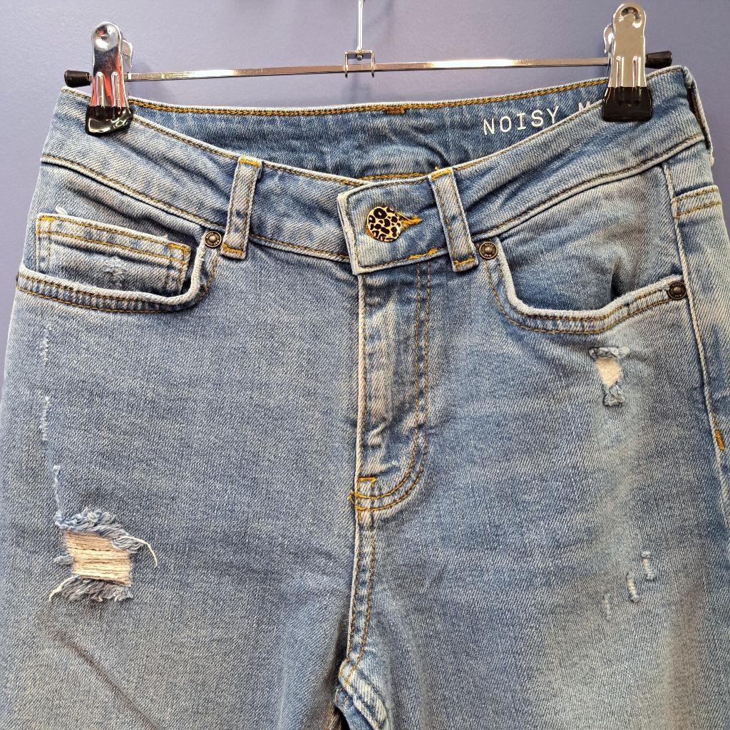 Noisy May jeans W25 L32 destroyed look & fringes artnr 50573, Noisy May, Blauw, ., Ophalen of Verzenden