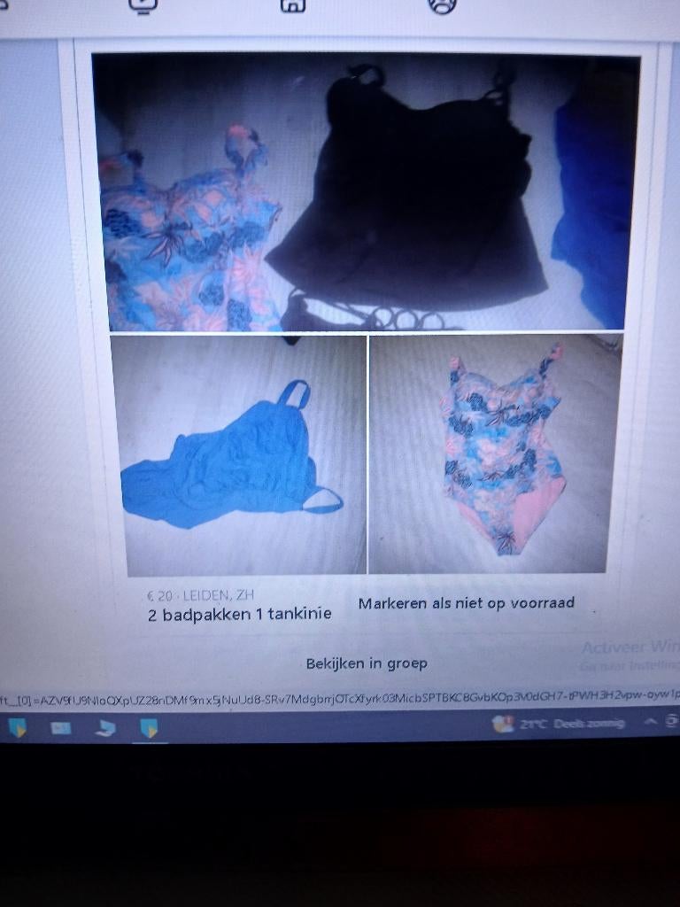 3 badpakken 1 tankini bruin met zilveren ringen, Ophalen, Nieuw, Overige kleuren, Bikini