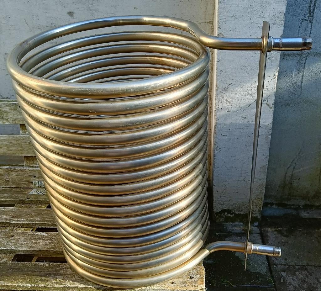 Spiraal RVS 316 met schroefdraad 22mm / 24 meter, Tuin en Terras, Zwembad-toebehoren, Ophalen, Zo goed als nieuw, Verwarming