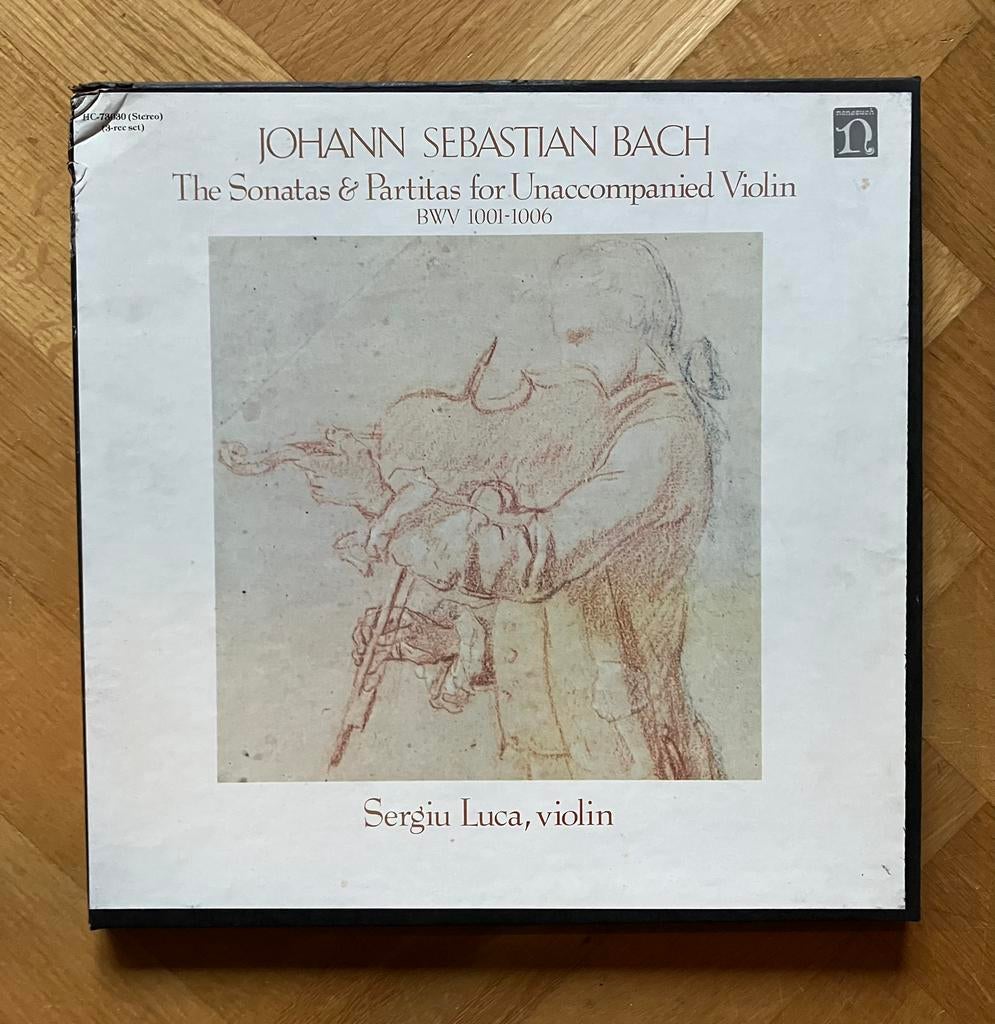 Box 3 lp's BACH SOLO Sergiu Luca, Ophalen, Overige typen, Zo goed als nieuw, 12 inch