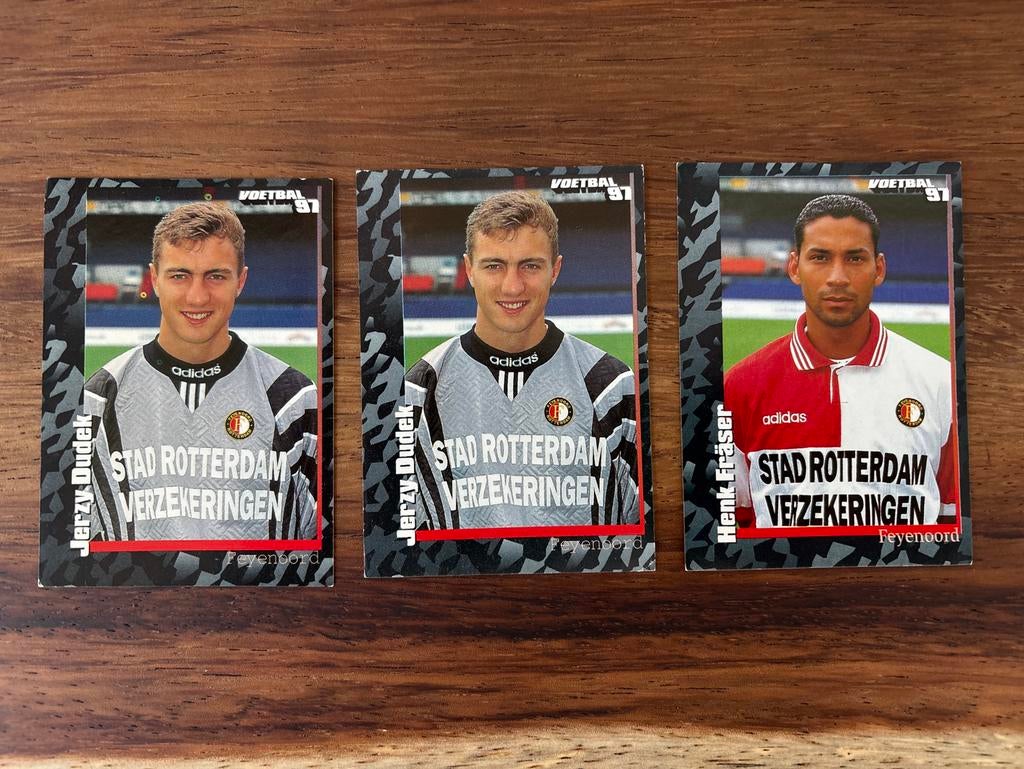 Feyenoord Panini Voetbal 97 kaarten Jerzy Dudek Henk Fräser, Verzamelen, Sportartikelen en Voetbal, Ophalen of Verzenden, Zo goed als nieuw