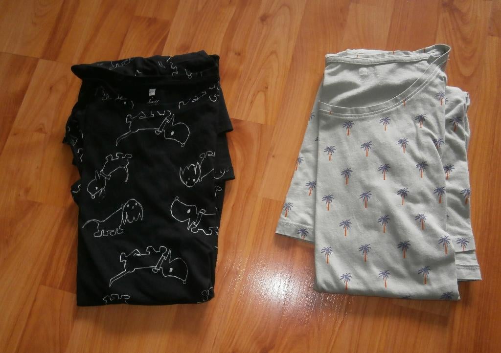 2 fijne katoenen nachthemdjes mt M (Takkie en print) Hema., Hema, Ophalen of Verzenden, Zo goed als nieuw, Maat 38/40 (M)