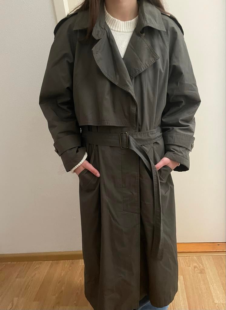 Vintage Trenchcoat, Kleding | Dames, Jassen | Zomer, Ophalen of Verzenden, Gedragen, Maat 36 (S), Groen