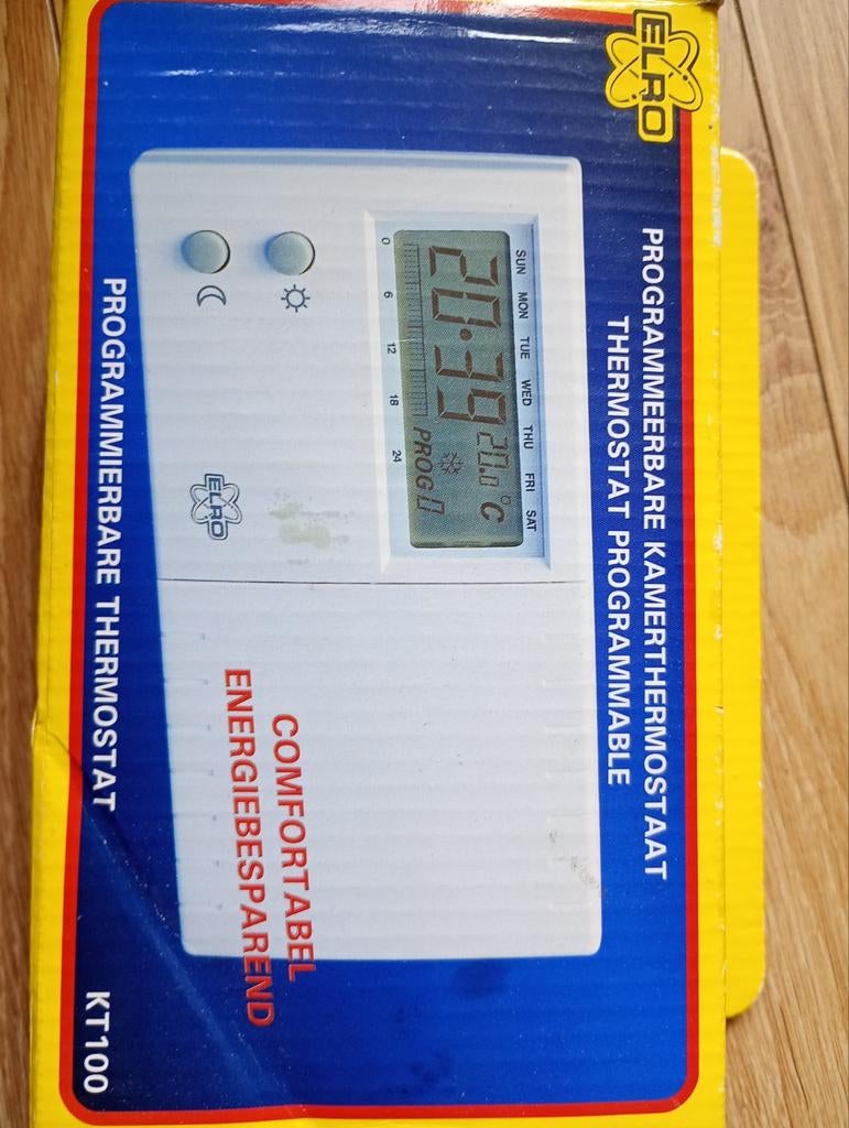 Elro KT100 Programmeerbare Kamerthermostaat, Doe-het-zelf en Verbouw, Thermostaten, Ophalen of Verzenden