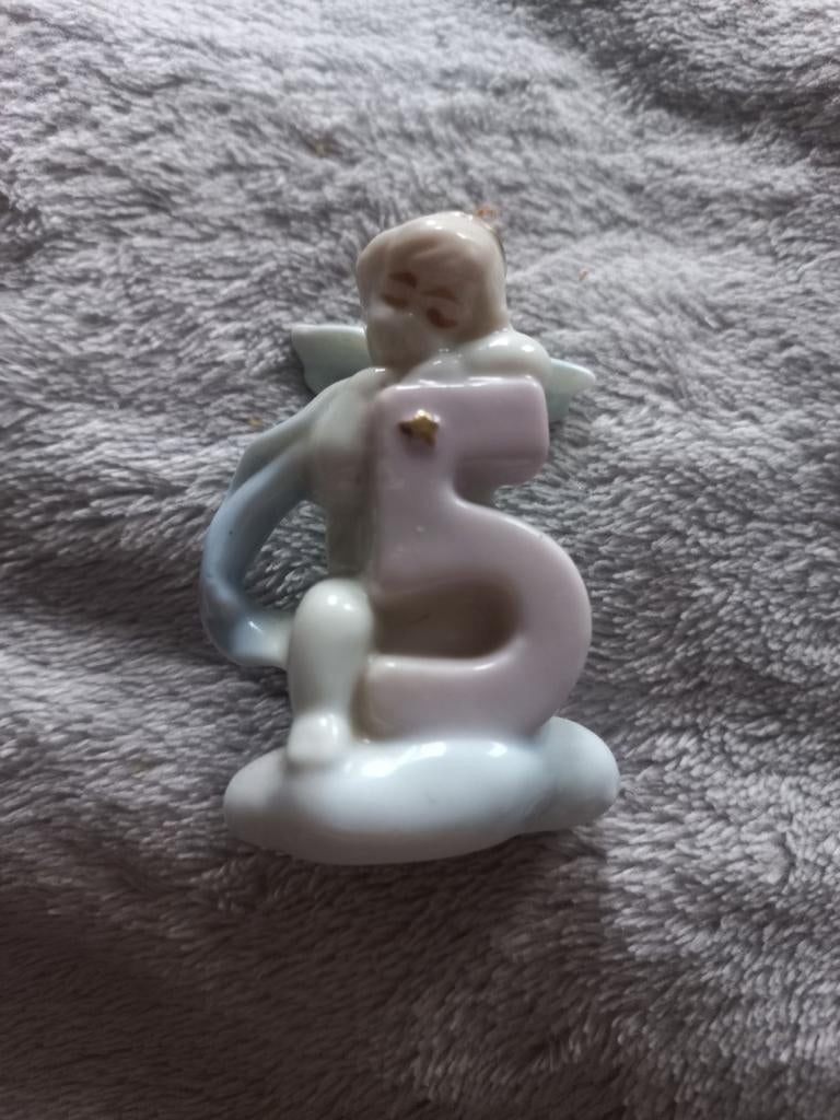 Porseleinen Verjaardags Engel - 5 Jaar, Ophalen of Verzenden