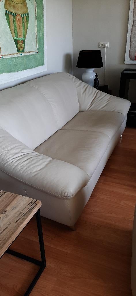 leren bankstel+ gratis eethoek, Ophalen, Gebruikt, Driepersoons, Rechte bank