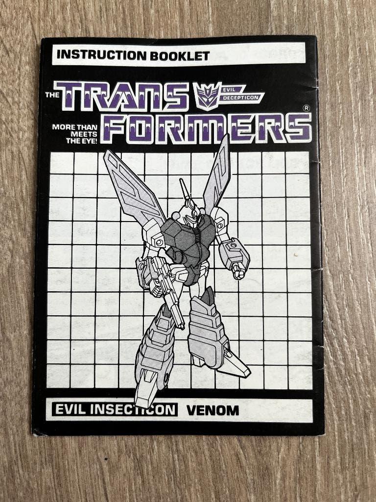 Transformer G1: Insecticon Venom instructieboekje 1985, G1, Ophalen of Verzenden, Gebruikt, Decepticons