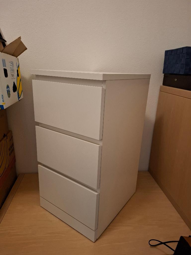 Ikea MALM Ladekast 3 lades, wit, 40x78 cm, Ophalen, Overige materialen, 50 tot 100 cm, Zo goed als nieuw