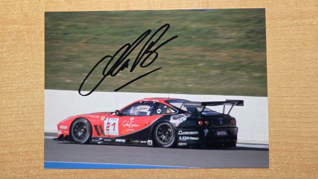 Gesigneerde Ferrari foto door de coureur Olivier Panis, Ophalen of Verzenden, Nieuw, Auto's