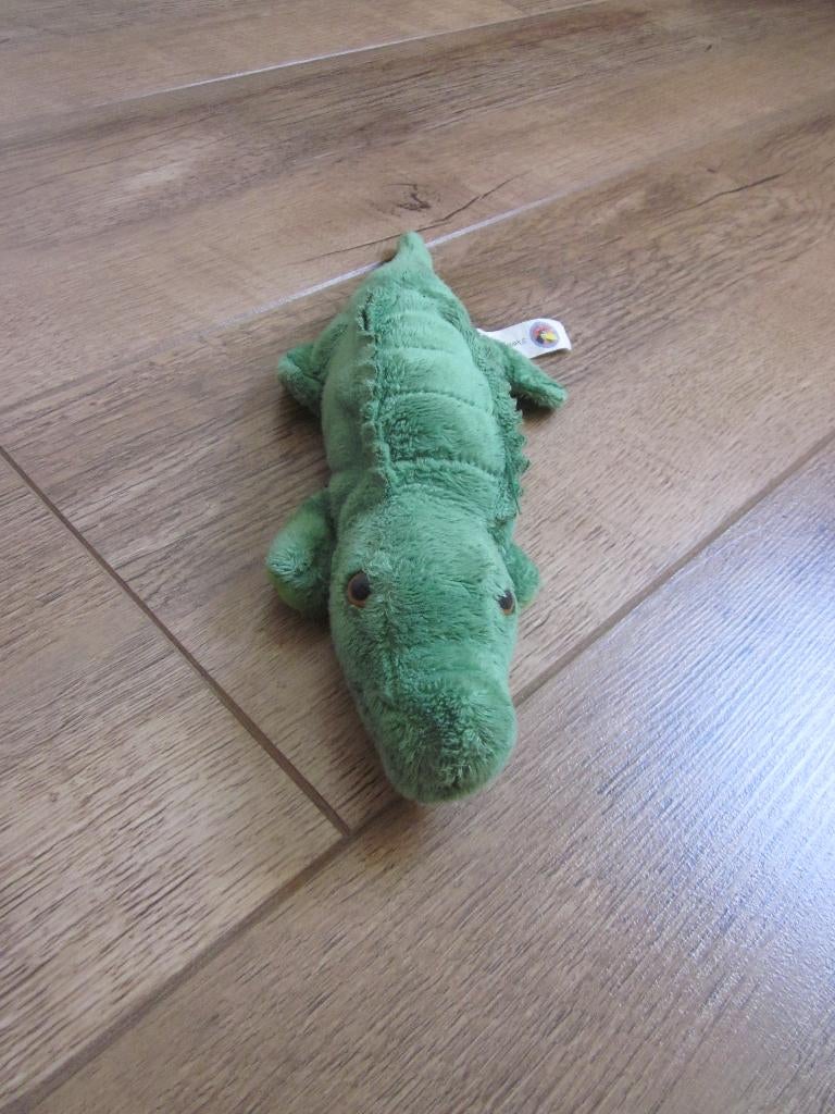 Impexit groen pluche krokodil knuffel oranje omrande ogen, Groen, Overige merken, Overige karakters, Overige typen