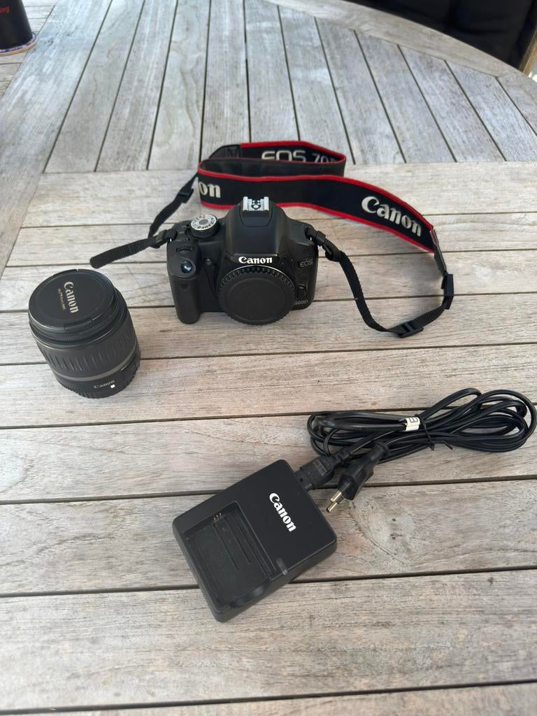 Canon 500D camera met lens en toebehoren, Ophalen of Verzenden, Refurbished, Canon, 8 keer of meer