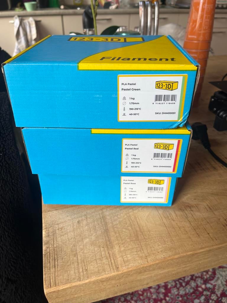 PLA Filament Pastel Groen, Rood en Roze, Computers en Software, 3D-printerbenodigheden, Gebruikt, Ophalen