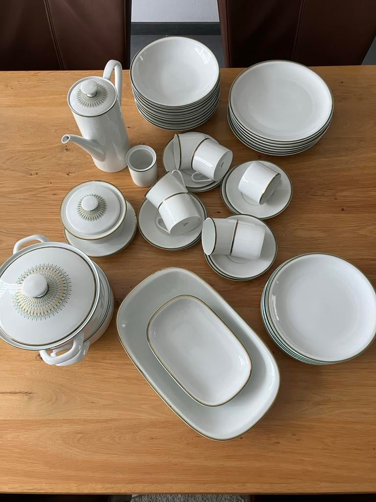 Prachtig Arzberg Eetservies - Wit met Gouden Rand, Ophalen, Zo goed als nieuw, Effen, Porselein