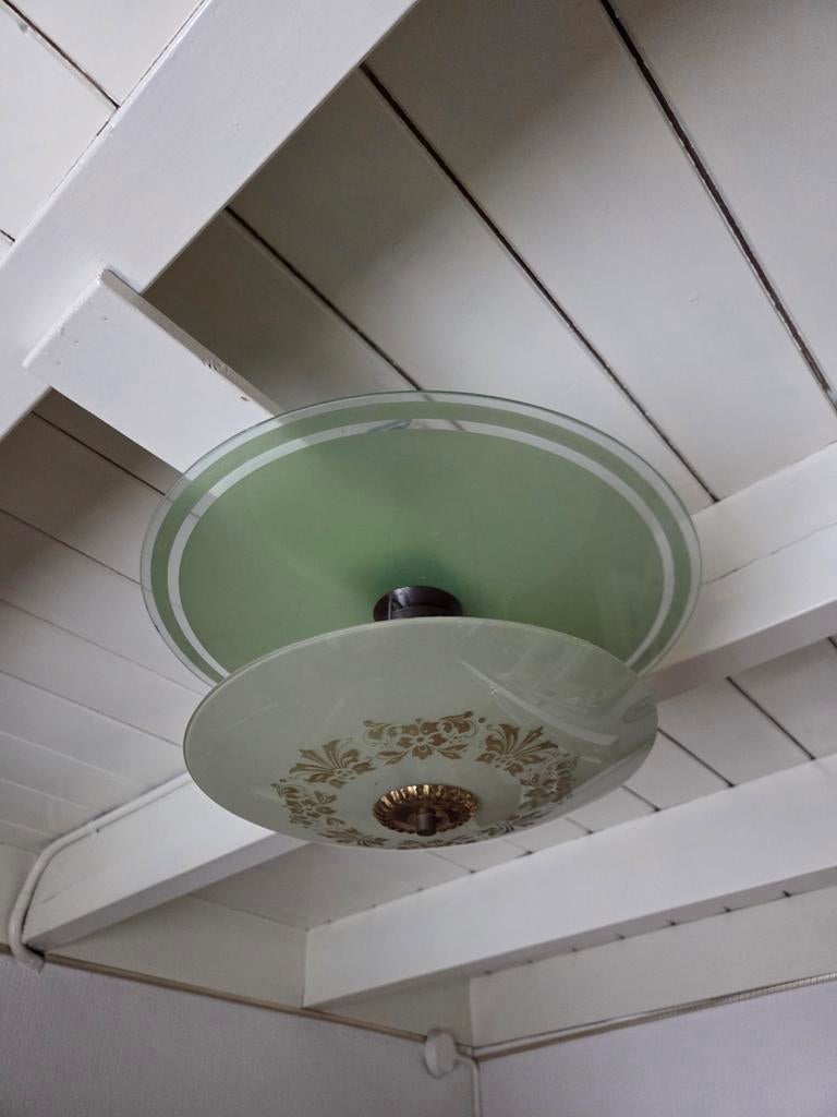 Retro plafondlamp jaren 50/60, Ophalen of Verzenden