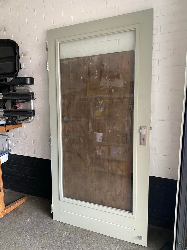 Buitendeur met HR++ glas, Doe-het-zelf en Verbouw, Deuren en Horren, Gebruikt, Buitendeur, 200 tot 215 cm, 80 tot 100 cm, Glas