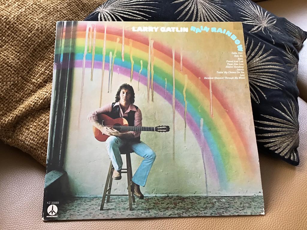 LP, 1974, LARRY GATLIN, RAIN RAINBOW, MONUMENT, KZ-33069, Ophalen of Verzenden, 1960 tot 1980, Gebruikt, 12 inch