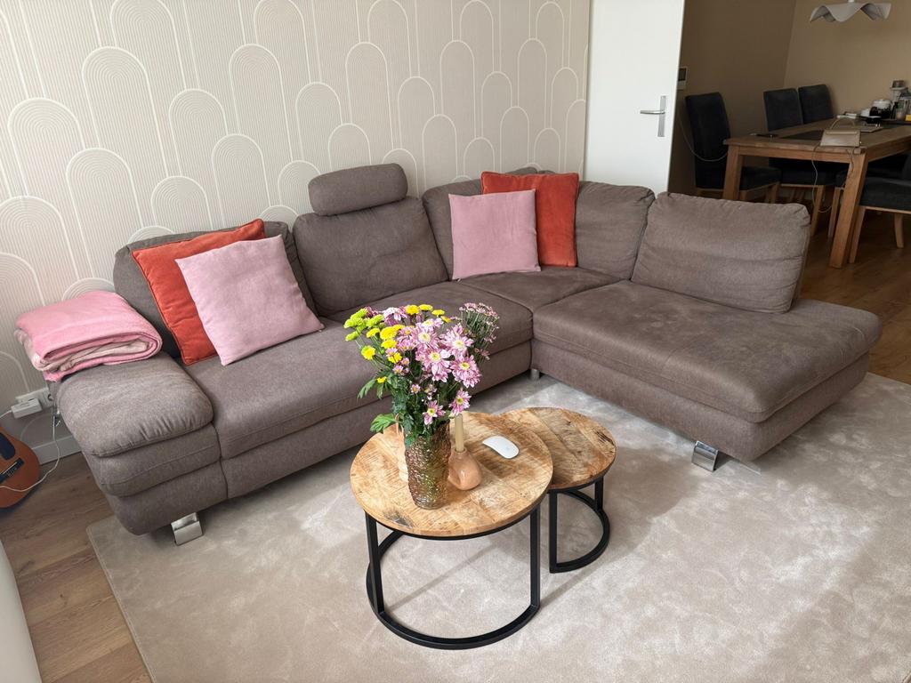 Comfortabele Grijze Hoekbank, Huis en Inrichting, Banken | Bankstellen, 250 tot 300 cm, Gebruikt, 100 tot 125 cm, Hoekbank