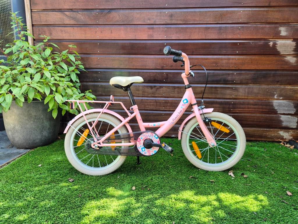 Bike Fun Kids flower fun 16" roze meisjesfiets, Ophalen, Gebruikt, Handrem, BIKE FUN