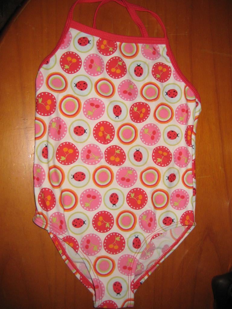 Rood/witte badpak, 86, Meisje, Badpak, Ophalen of Verzenden, Zo goed als nieuw