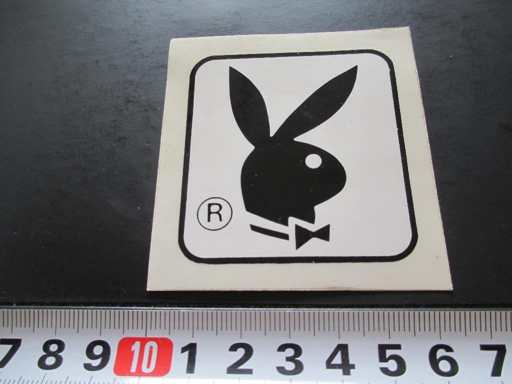sticker playboy play boy bunny zwart op wit, Ophalen, Zo goed als nieuw
