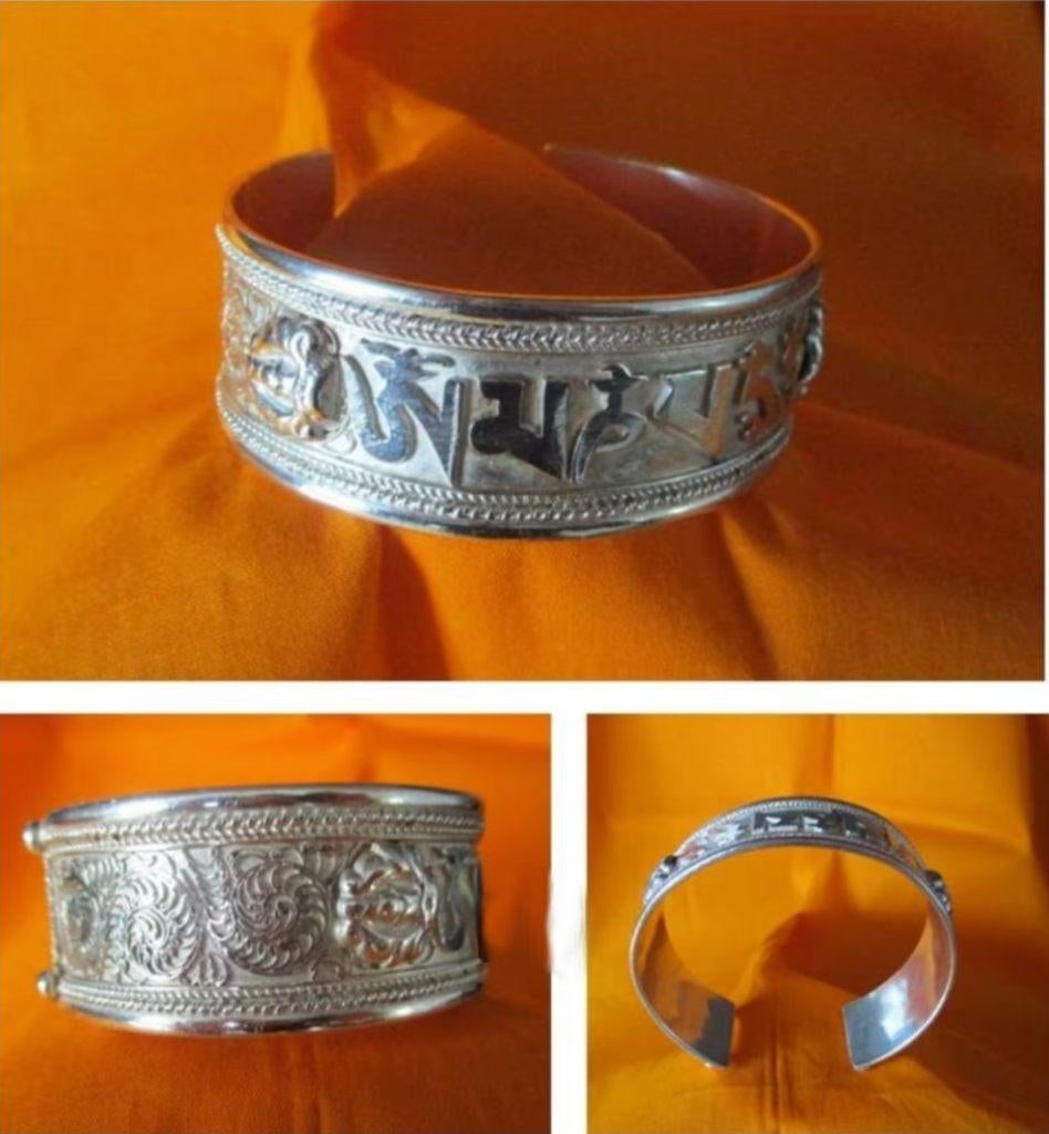 Unieke zilveren Boeddhistische Mantra armband, Verzenden, Nieuw, Zilver, Zilver