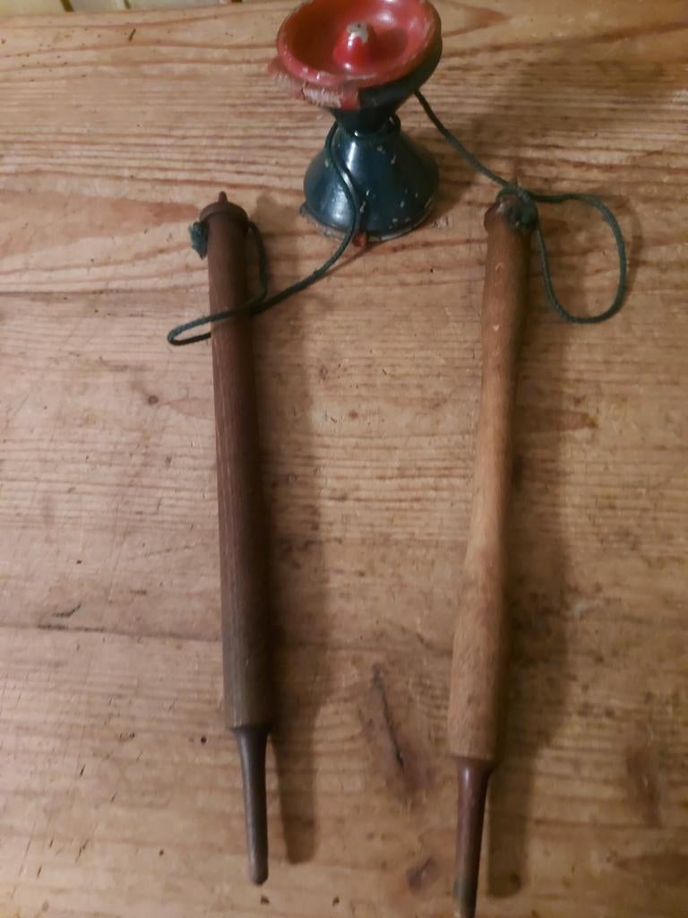 Antieke Vooroorlogse diabolo met de orginele stokjes, Antiek en Kunst, Ophalen of Verzenden