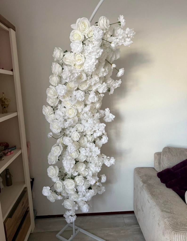 Witte Halve Bloemenboog voor Decoratie, Ophalen, Zo goed als nieuw