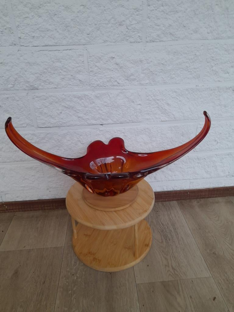 Vintage Murano schaal.50 cm lang .20cm hoog de  uiteinden, Ophalen of Verzenden